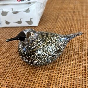 Rare iittala Finnish Glass Bird Figurine - Spotted Crake by Oiva Toikka